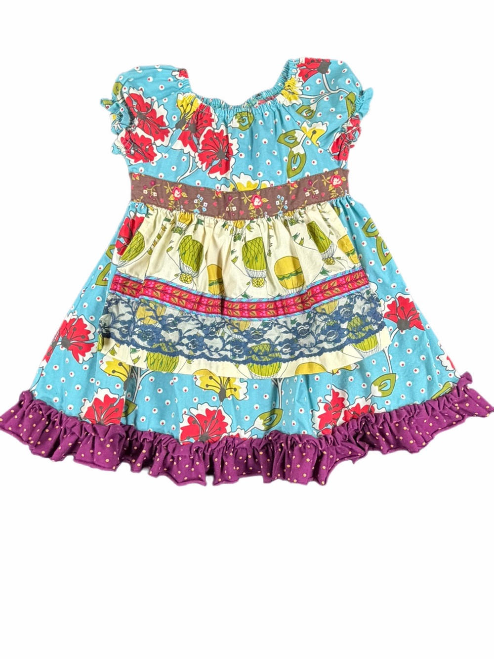 MATILDA JANE Paint by Numbers Dot Hot Air Balloon Apron Dress - 12M